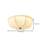 Bedroom Elegant White Fabric Flush Mount Ceiling Light Image - 12