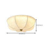 Bedroom Elegant White Fabric Flush Mount Ceiling Light Image - 13