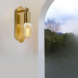 Bedroom Exposed Bulb Gold Geometric Wall Sconce Image - 4