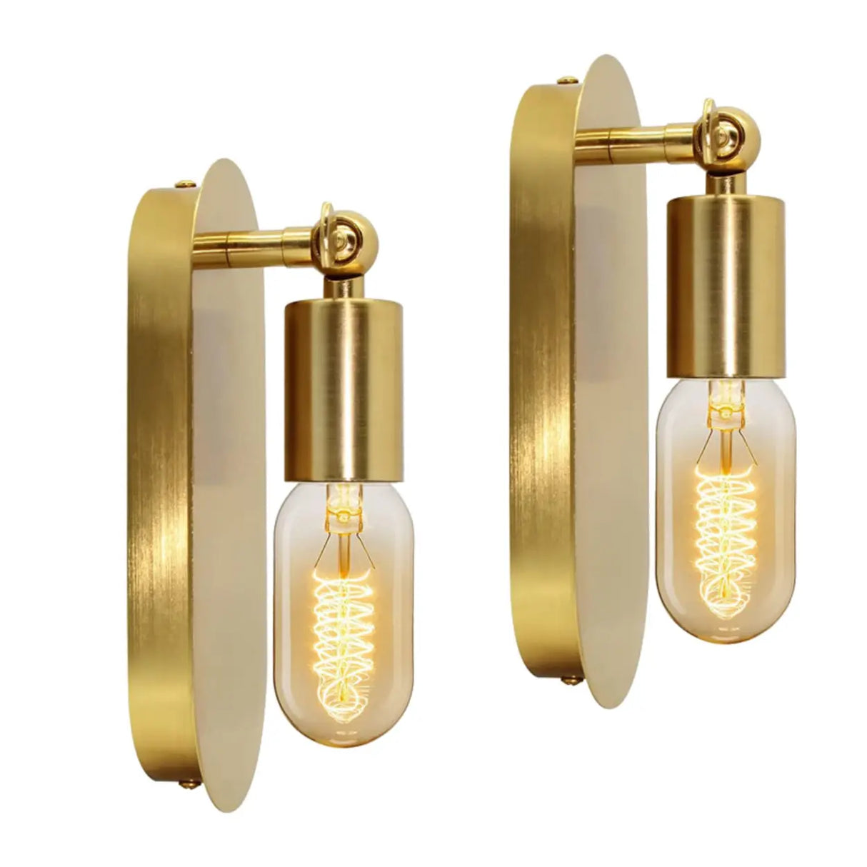 Bedroom Exposed Bulb Gold Geometric Wall Sconce Image - 5