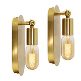 Bedroom Exposed Bulb Gold Geometric Wall Sconce Image - 5