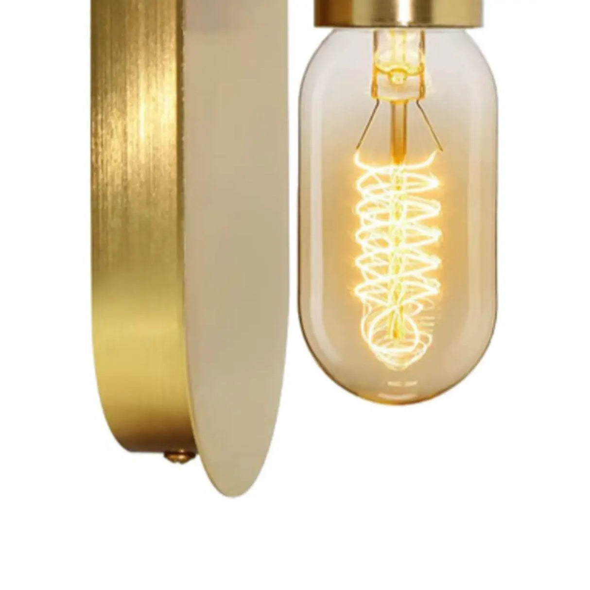 Bedroom Exposed Bulb Gold Geometric Wall Sconce Image - 8