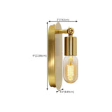 Bedroom Exposed Bulb Gold Geometric Wall Sconce #size