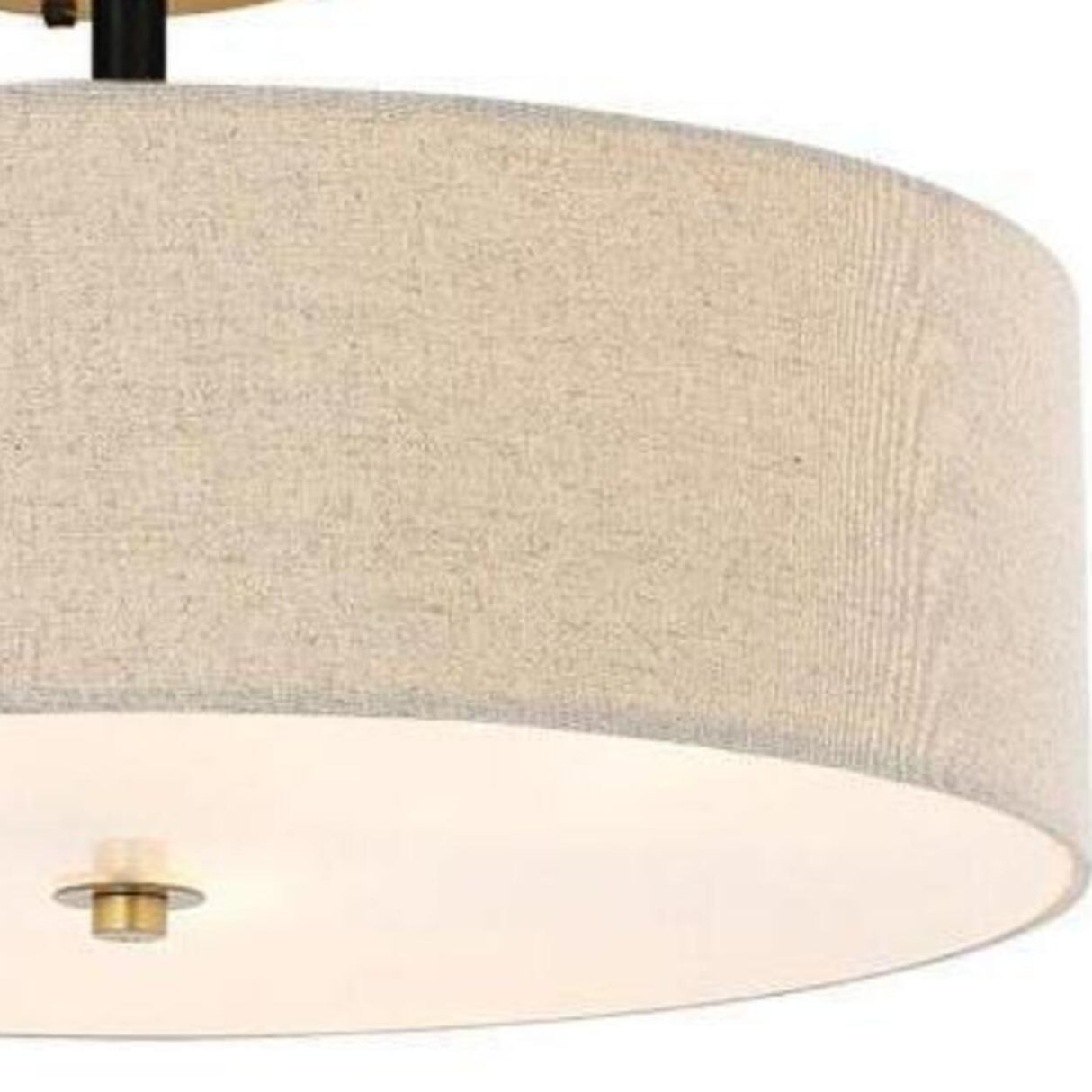 Bedroom Fabric Drum LED Semi-Flush Mount Ceiling Light Image - 8