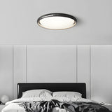 Bedroom Fashion Black Round Flush Mount Ceiling Light Image - 1