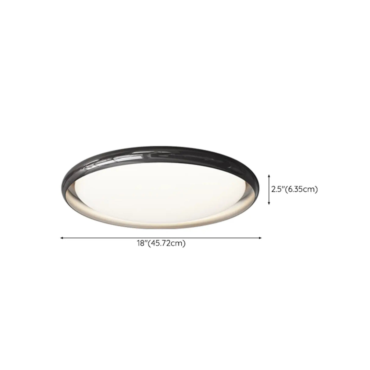 Bedroom Fashion Black Round Flush Mount Ceiling Light Image - 10