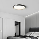 Bedroom Fashion Black Round Flush Mount Ceiling Light Image - 3