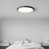 Bedroom Fashion Black Round Flush Mount Ceiling Light Image - 4