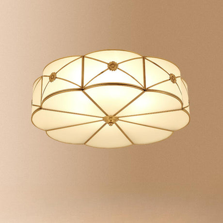 Bedroom Floral Circle Metal Flush Mount Ceiling Light Image - 2