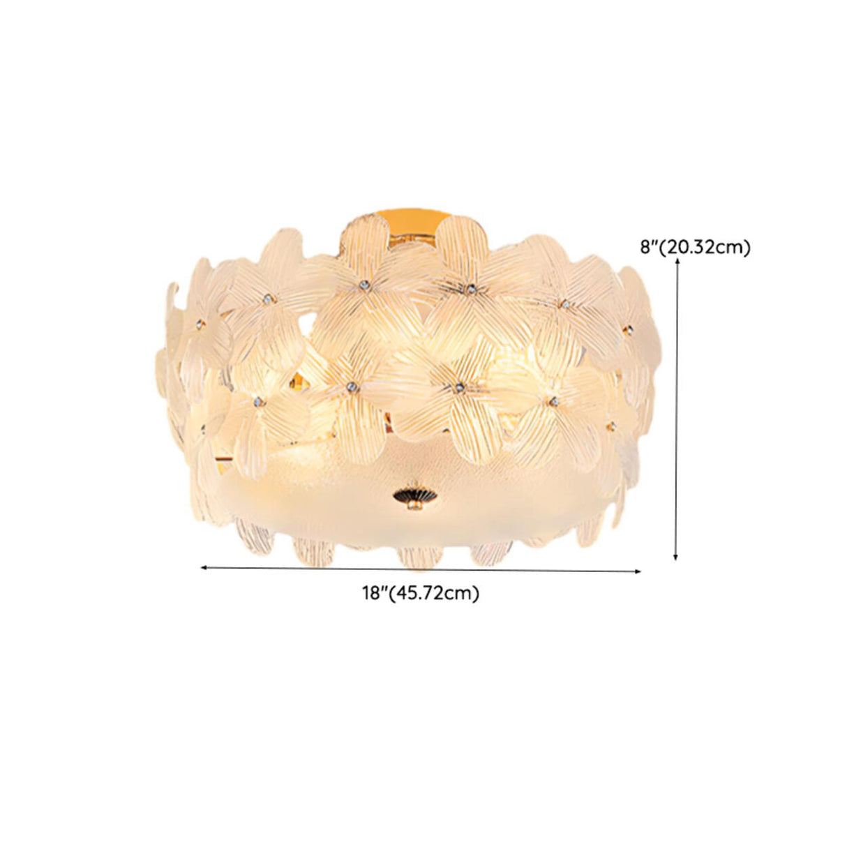 Bedroom Floral Clear Glass Flush Mount Ceiling Light 