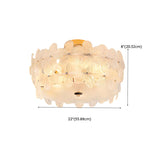 Bedroom Floral Clear Glass Flush Mount Ceiling Light Image - 13