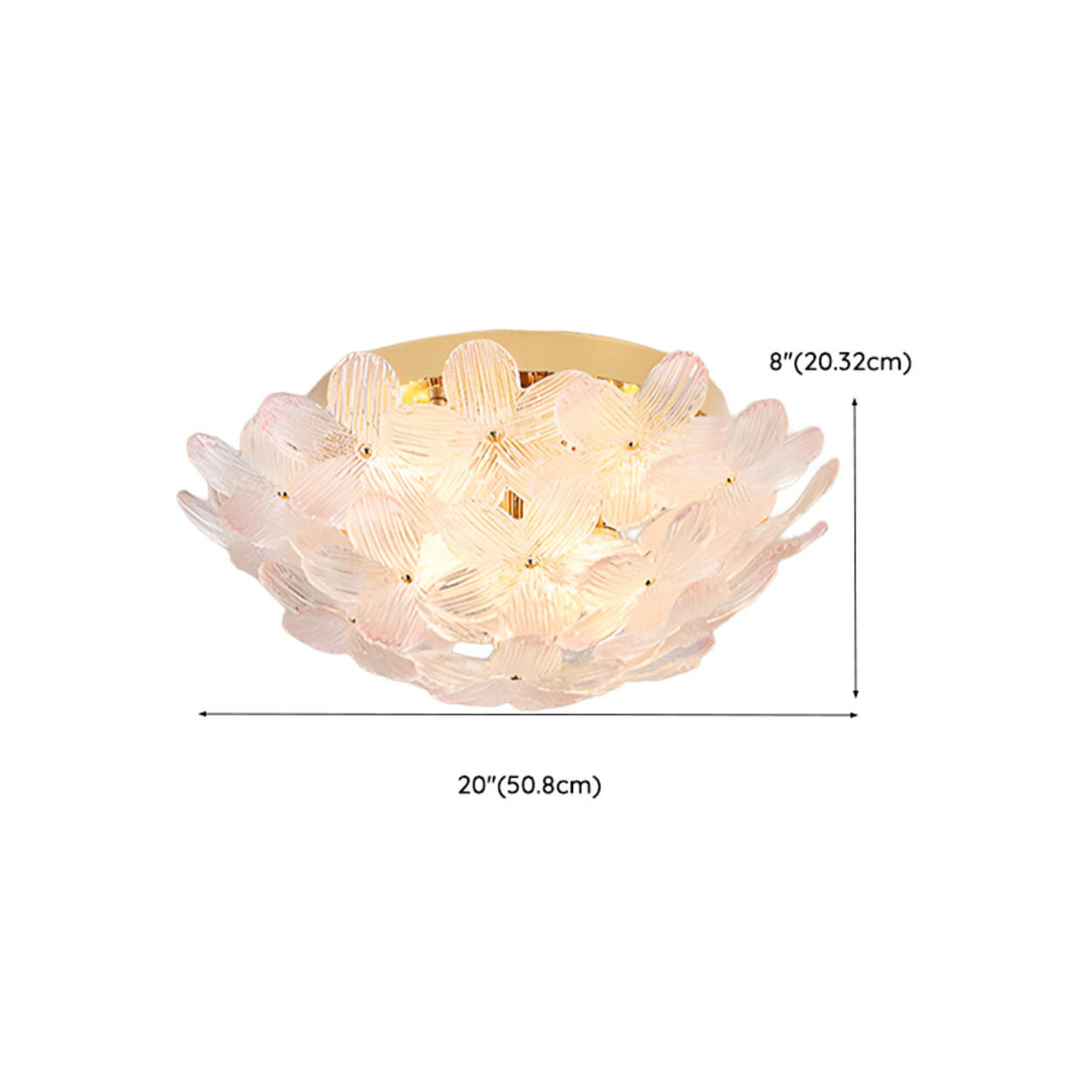 Bedroom Floral Clear Glass Flush Mount Ceiling Light Image - 15