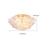 Bedroom Floral Clear Glass Flush Mount Ceiling Light Image - 15