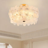 Bedroom Floral Clear Glass Flush Mount Ceiling Light Image - 5