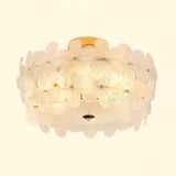 Bedroom Floral Clear Glass Flush Mount Ceiling Light Image - 7