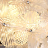 Bedroom Floral Clear Glass Flush Mount Ceiling Light Image - 9