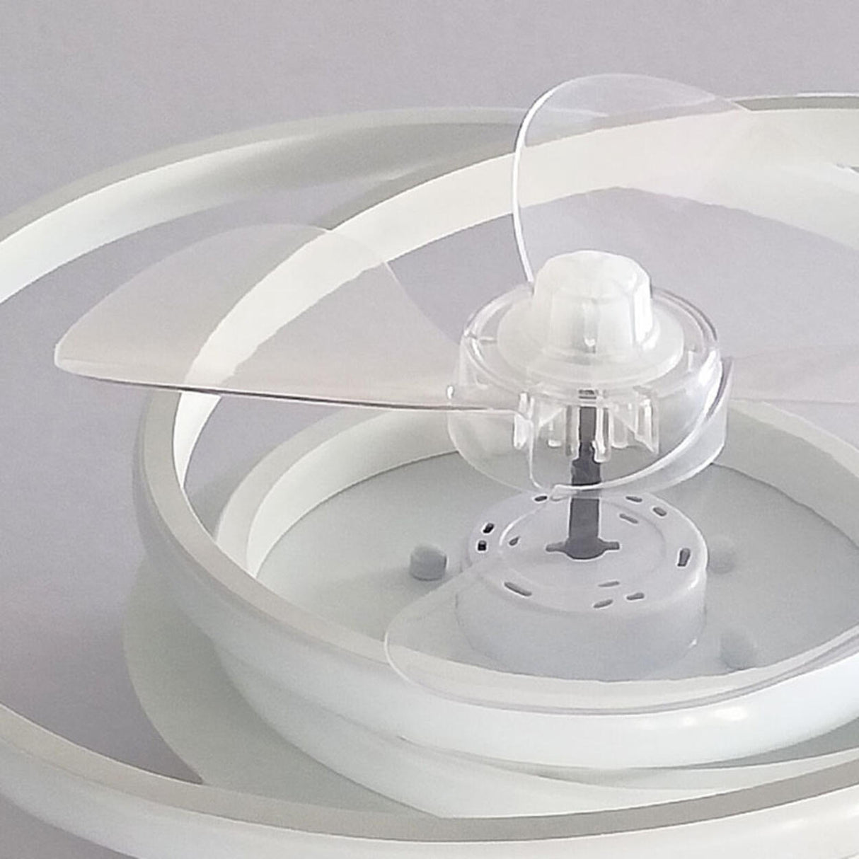 Bedroom Flush Mount White Ring LED Ceiling Fan Light Image - 10