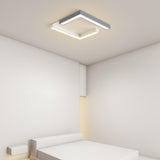 Bedroom Geometric Grey LED Flush Mount Ceiling Light Image - 1