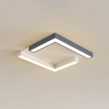 Bedroom Geometric Grey LED Flush Mount Ceiling Light Image - 10