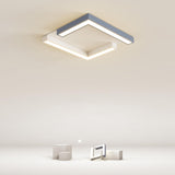 Bedroom Geometric Grey LED Flush Mount Ceiling Light Image - 2