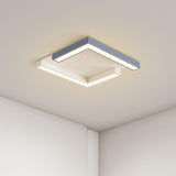 Bedroom Geometric Grey LED Flush Mount Ceiling Light Image - 4