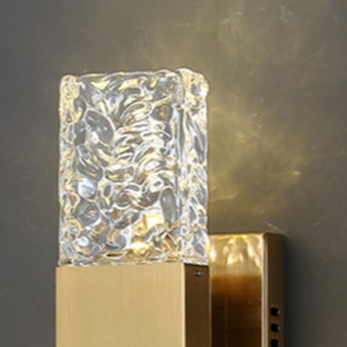 Bedroom Gold Base Clear Crystal Geometric Wall Lamp Image - 10