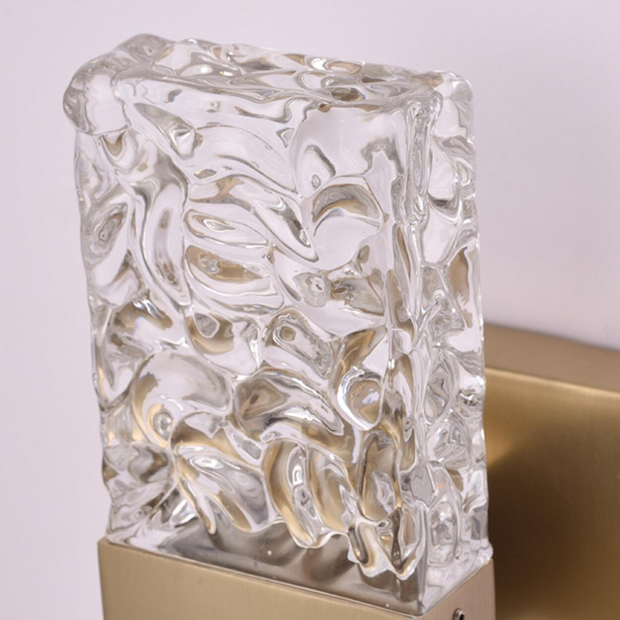 Bedroom Gold Base Clear Crystal Geometric Wall Lamp Image - 13