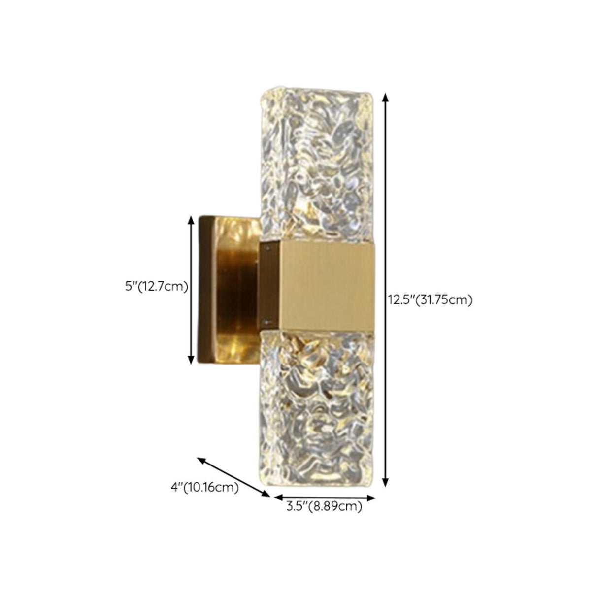 Bedroom Gold Base Clear Crystal Geometric Wall Lamp Image - 15