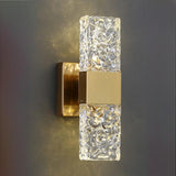 Bedroom Gold Base Clear Crystal Geometric Wall Lamp Image - 3