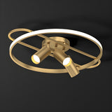 Bedroom Gold Circle Metal Flush Mount Ceiling Light Image - 5