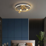 Bedroom Gold Circle Metal Flush Mount Ceiling Light Image - 6