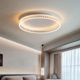 Bedroom Gold Circular LED Flush Mount Ceiling Light  Image - 2