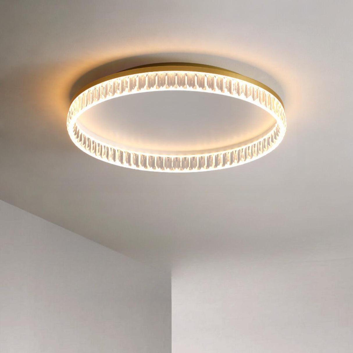 Bedroom Gold Circular LED Flush Mount Ceiling Light  Image - 9