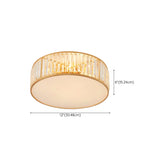 Bedroom Gold Crystal Cylinder Flush Mount Ceiling Light #size