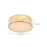 Bedroom Gold Crystal Cylinder Flush Mount Ceiling Light Image - 12