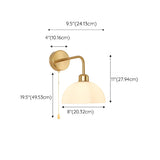 Bedroom Gold Dome Metal Wall Sconce with Pull Chain Image - 13