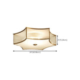 Bedroom Gold Flower Drum Flush Mount Ceiling Light Image - 30