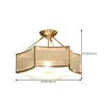 Bedroom Gold Flower Drum Flush Mount Ceiling Light Image - 31