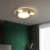 Bedroom Gold Mickey Circular Flush Mount Light 4-Light Image - 1