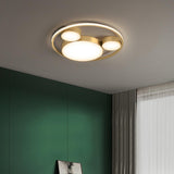 Bedroom Gold Mickey Circular Flush Mount Light 4-Light Image - 2