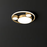 Bedroom Gold Mickey Circular Flush Mount Light 4-Light Image - 6