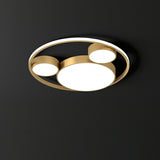 Bedroom Gold Mickey Circular Flush Mount Light 4-Light Image - 7