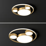 Bedroom Gold Mickey Circular Flush Mount Light 4-Light Image - 9