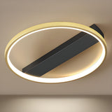 Bedroom Gold Rectangular LED Semi-Flush Mount Light Image - 15