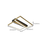 Bedroom Gold Rectangular Semi-Flush Mount Ceiling Light #size