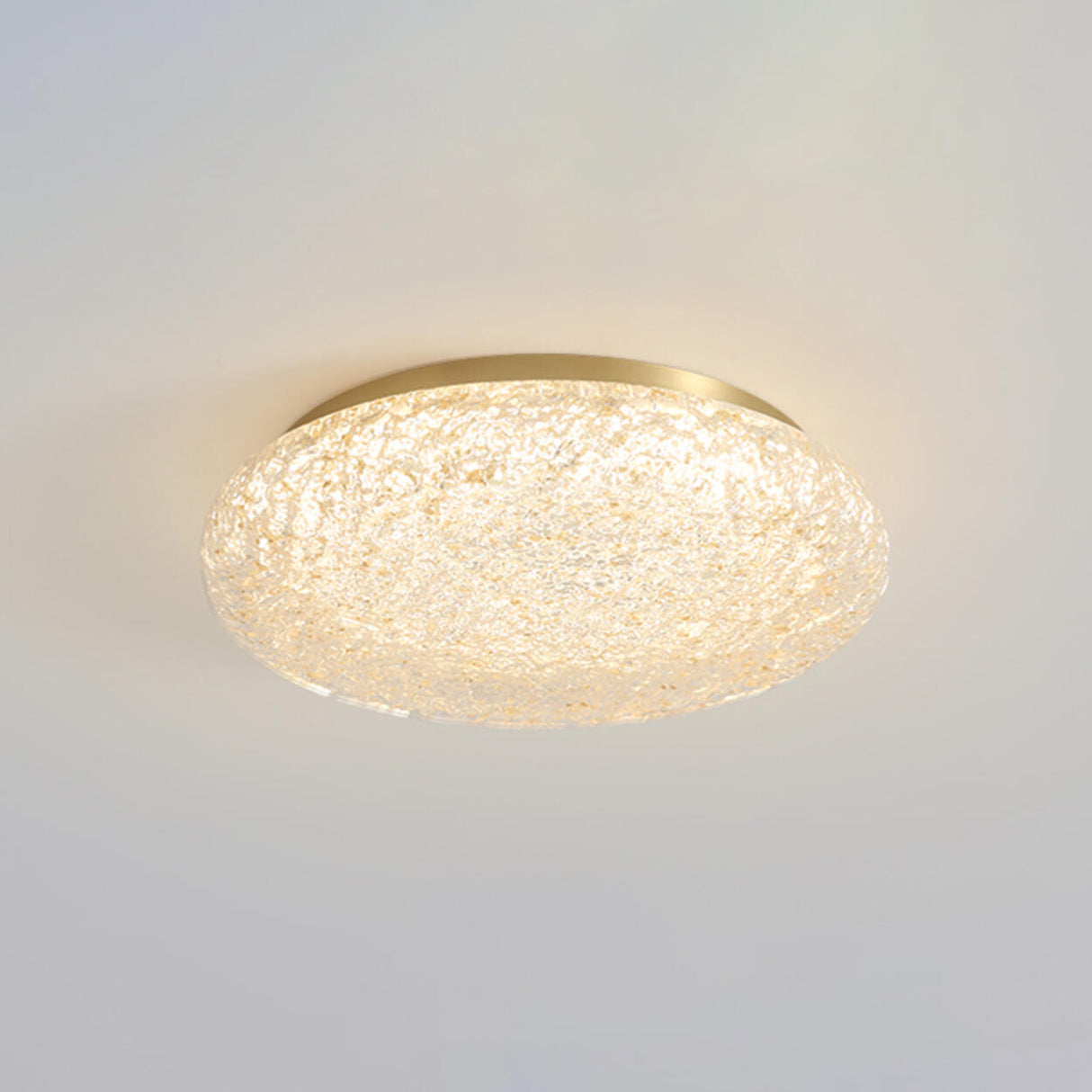 Bedroom Gold Resin Round Flush Mount Ceiling Light Image - 2