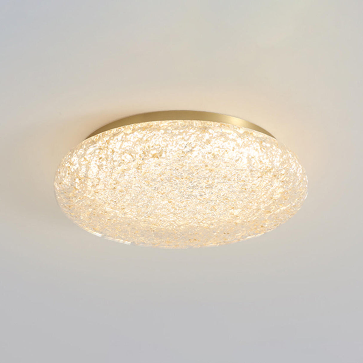 Bedroom Gold Resin Round Flush Mount Ceiling Light Image - 3