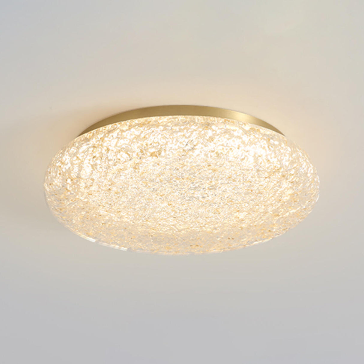 Bedroom Gold Resin Round Flush Mount Ceiling Light Image - 5