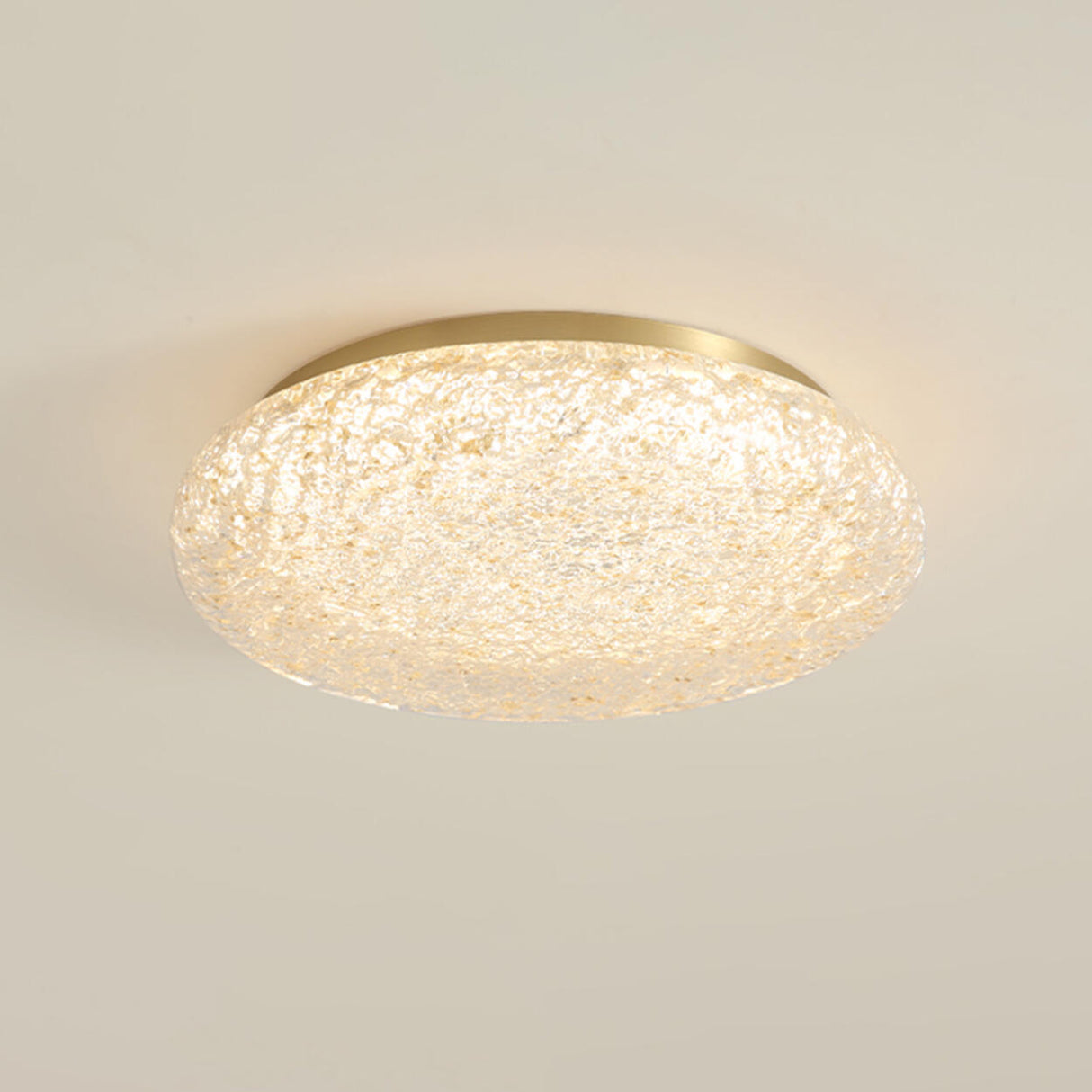 Bedroom Gold Resin Round Flush Mount Ceiling Light Image - 9