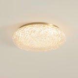 Bedroom Gold Resin Round Flush Mount Ceiling Light Image - 9